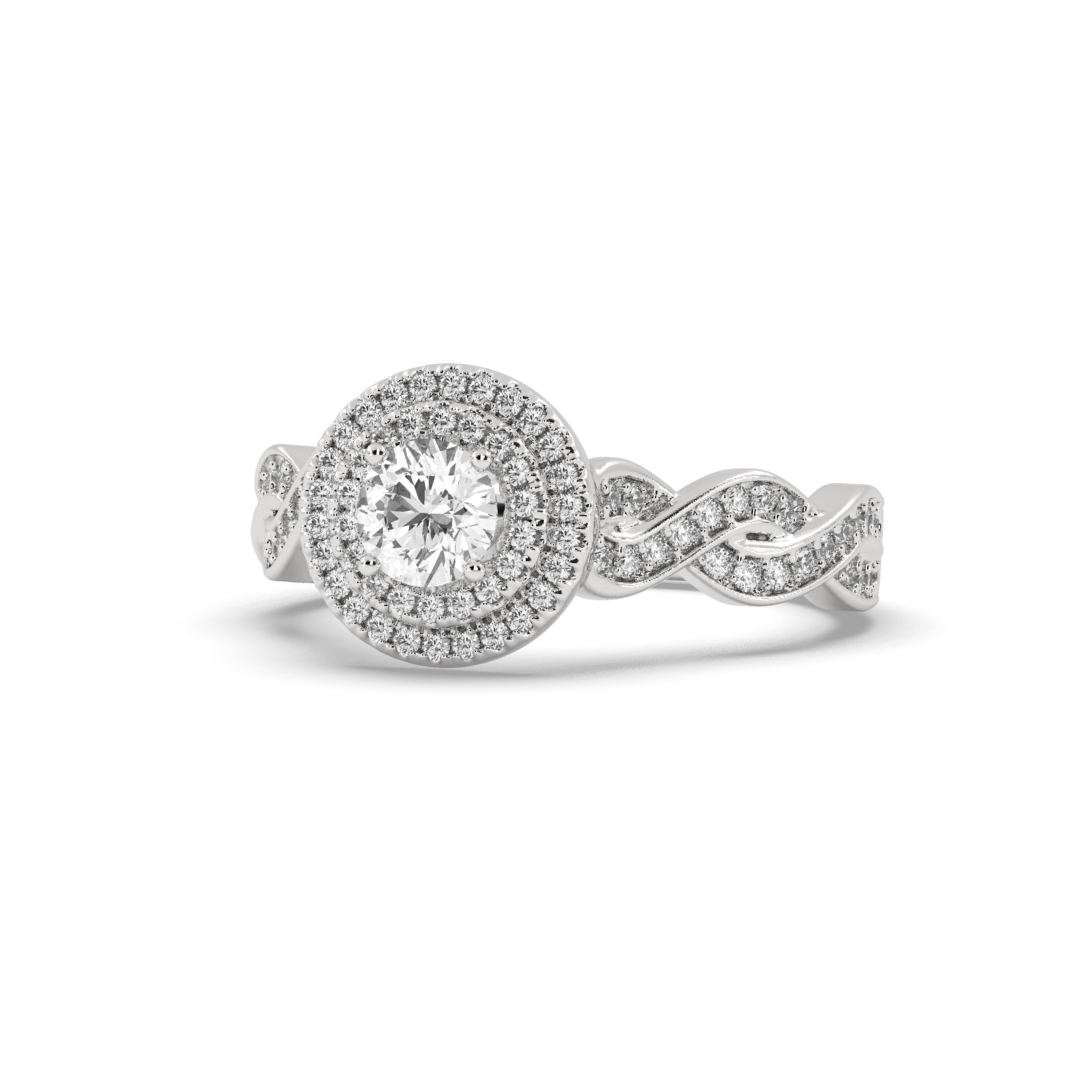White Gold Studded 1.232 Carat Lab Grown Diamond Ring-F Color VS1 Clarity.